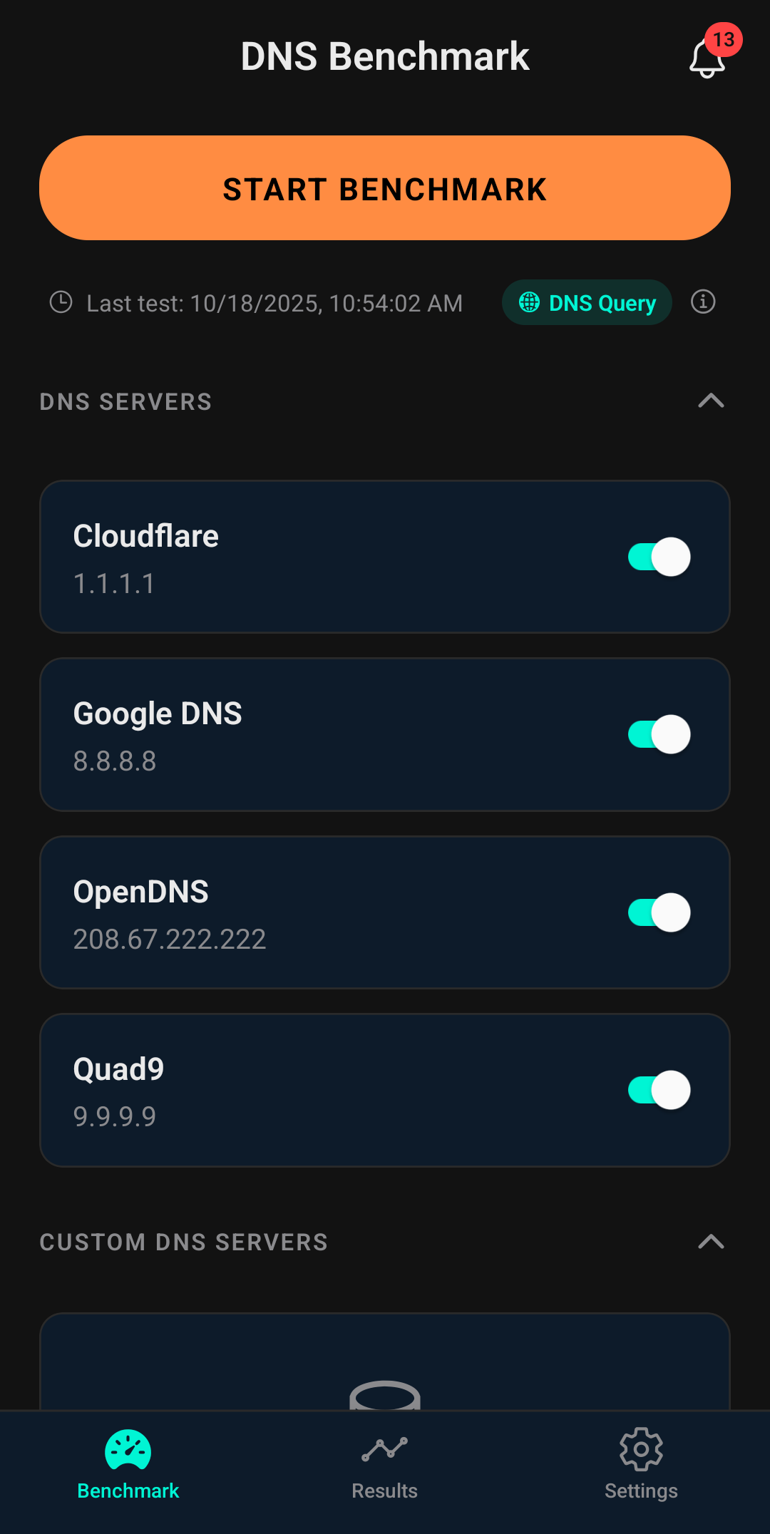 DNS Benchmark Home